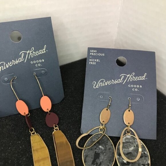 NWT Universal Threads Set of 5 Pairs Earrings Semi Precious Stones Nickel Free - Picture 7 of 9